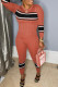 Brick Red Fashion Casual Patchwork Basic O Neck Long Sleeve Two Pieces