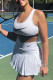 White Fashion Sportswear Solid Patchwork U Neck Sleeveless Two Pieces