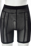Pink Fashion Sexy Solid See-through Skinny High Waist Shorts