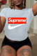 Grey Fashion Sportswear Print Letter O Neck T-Shirts