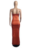 Green Fashion Sexy Solid Backless Spaghetti Strap Long Dress