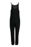 Blue Sexy Casual Letter Print Backless Spaghetti Strap Regular Jumpsuits