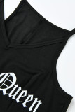 Blue Sexy Casual Letter Print Backless Spaghetti Strap Regular Jumpsuits