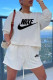 White Fashion Casual Print Letter O Neck Long Sleeve Two Pieces