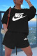 Black Fashion Casual Print Letter O Neck Long Sleeve Two Pieces