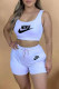 White Fashion Casual Print Letter U Neck Sleeveless Two Pieces