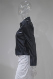 Beige Fashion Casual Solid Patchwork Turndown Collar Outerwear