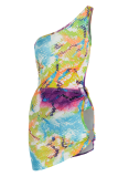 Red Sexy Print Hollowed Out Swimwears