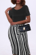 Black Casual Print Patchwork O Neck Pencil Skirt Dresses