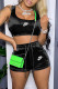 Black Fashion Sportswear Print Patchwork U Neck Sleeveless Two Pieces