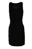 Red Sexy Solid Patchwork U Neck Pencil Skirt Dresses