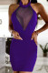 Purple Sexy Solid Patchwork Halter Dresses