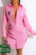 Pink Fashion Street Print Letter Turndown Collar Shirt Dress Dresses