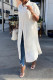 White Casual Solid Patchwork Buckle Turndown Collar Shirt Dress Dresses
