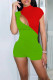 Fluorescent Green Sexy Solid Hollowed Out Patchwork O Neck Regular Rompers