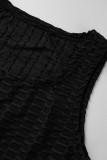 Red Sexy Solid Patchwork U Neck Pencil Skirt Dresses