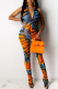 Blue Sexy Fashion Printed Sleeveless Two-piece Set