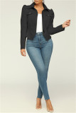 Beige Fashion Casual Solid Patchwork Turndown Collar Outerwear