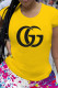 Yellow Fashion Casual Print Letter O Neck T-Shirts