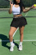 Black White Fashion Sweet Sportswear Letter Vests U Neck Sleeveless Two Pieces