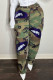Blue Fashion Casual Camouflage Print Sequins Patchwork Regular High Waist Trousers