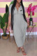 Grey Fashion Casual Print Letter V Neck Jumpsuits