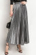 Silver Casual Elegant Solid Patchwork Fold Loose High Waist Type A Solid Color Bottoms