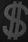 White Fashion Casual Solid Patchwork Hot Drill O Neck T-Shirts