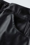 Black Fashion Sexy Solid Basic Long Sleeve Coat Three Piece Set