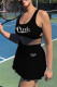 Black Casual Sportswear Letter Print Hollowed Out U Neck Sleeveless Two Pieces