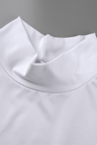 White Sexy Solid Mesh O Neck Sleeveless Two Pieces