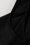 Black Fashion Sexy Solid Hollowed Out O Neck Sleeveless Dress