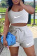 Grey Fashion Casual Print Patchwork U Neck Sleeveless Two Pieces