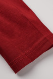 Red Fashion Solid Patchwork With Bow O Neck Evening Dress