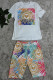 Colour Fashion Casual Print Letter O Neck Short Sleeve Two Pieces