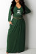 Green Fashion Casual Print Without Belt V Neck Straight Dresses