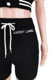 Red Casual Sportswear Solid Embroidered Patchwork Buckle Short Sleeve Two Pieces