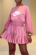 Pink Fashion Sweet Print Patchwork O Neck Rompers