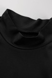 Black Fashion Sexy Solid Hollowed Out O Neck Sleeveless Dress
