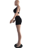 Red Sexy Casual Solid Basic V Neck Sleeveless Two Pieces