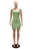 Red Fashion Sexy Solid See-through Backless Spaghetti Strap Sleeveless Dress Dresses
