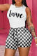 White Fashion Casual Print Basic O Neck Sleeveless Two Pieces