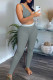 Grey Fashion Casual Solid Vests Pants V Neck Sleeveless Two Pieces