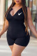 Black Fashion Elegant Print Patchwork Rompers