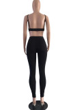 Pink Fashion Casual Solid Vests Pants V Neck Sleeveless Two Pieces