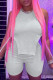 Grey Fashion Casual Solid Asymmetrical O Neck Sleeveless Two Pieces