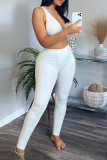 Pink Fashion Casual Solid Vests Pants V Neck Sleeveless Two Pieces