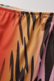 Leopard Print Sexy Print Leopard Patchwork Halter Sleeveless Two Pieces