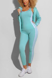 Mint green Active Solid Straight Two Pieces
