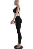 Pink Fashion Casual Solid Vests Pants V Neck Sleeveless Two Pieces